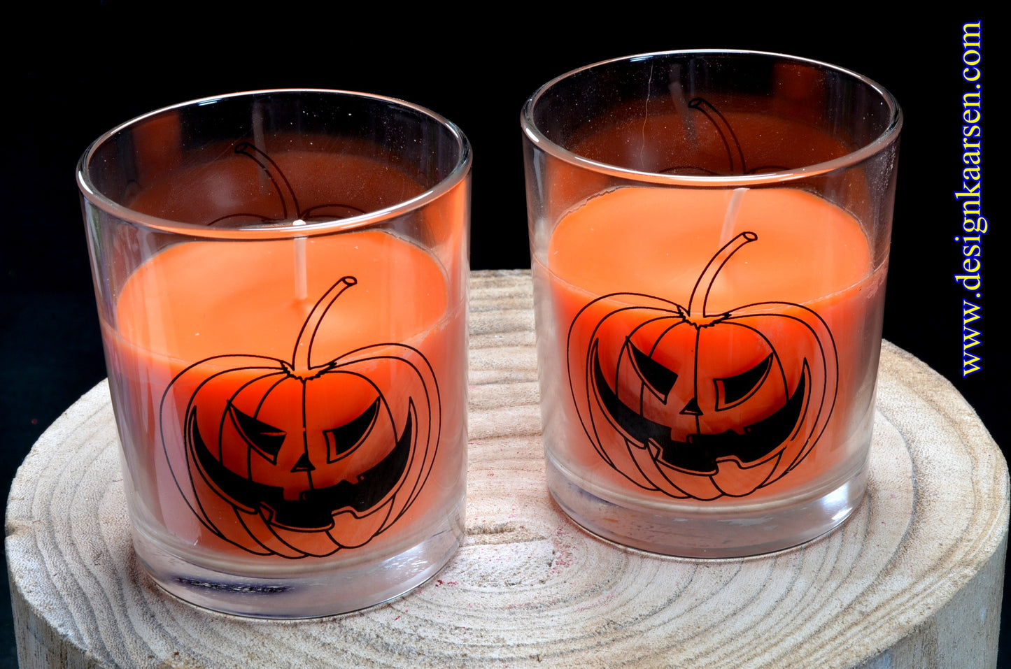 2 Prachtige Halloween Kaarsen in glas TIP voor Halloween!